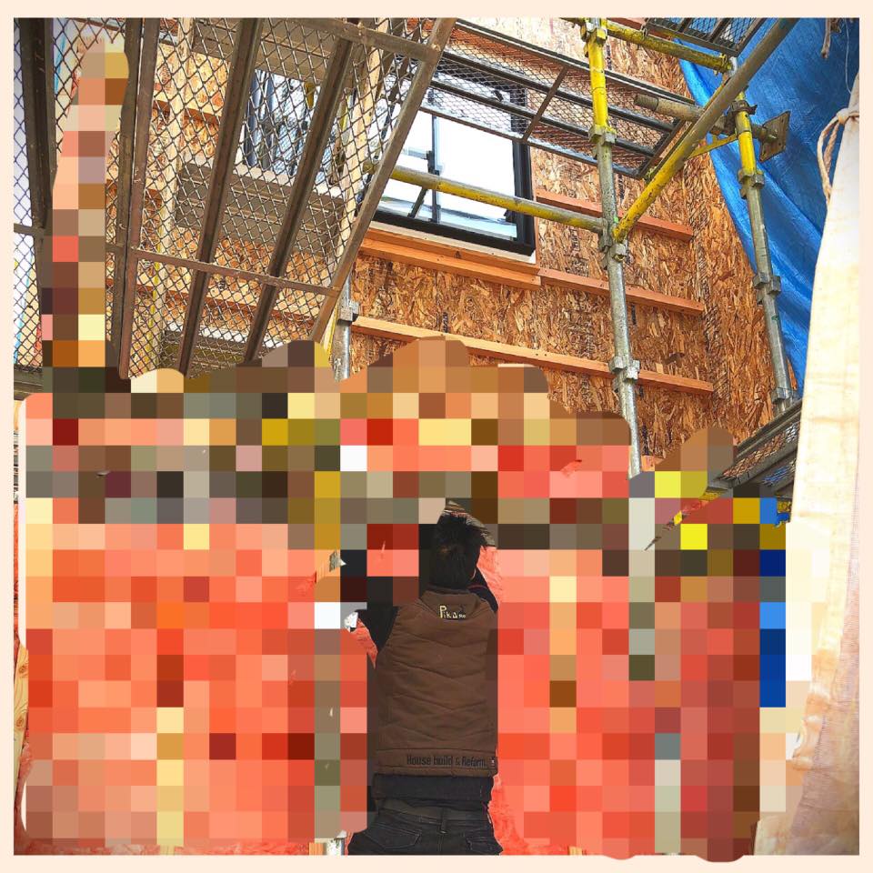 美濃加茂の匠建で建築中